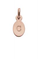 KA Oval Letter C, 18K Rose Gold Vermeil